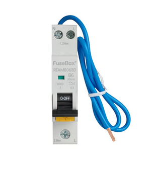 FuseBox RTAMB32BD Bi-Directional Mini B Curve Type A RCBO 1P+N 32A 30mA 6kA