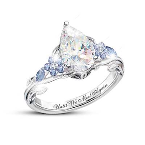 Genuine Topaz Forget-Me-Not Remembrance Ring Size 6
