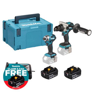 Makita DLX2549TJ 18V LXT Brushless Twin Kit DHP492 Combi Drill and DTD173 Impact Driver with 2x 5.0Ah Batteries