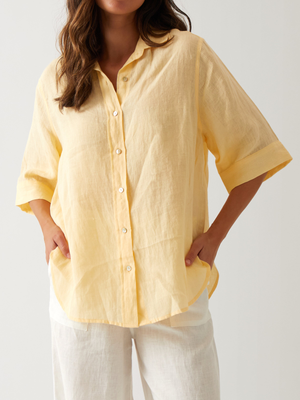 Monaco Linen Shirt in Butter