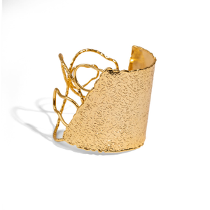 Golden Flame Arm & Cuff Bracelet - Gold
