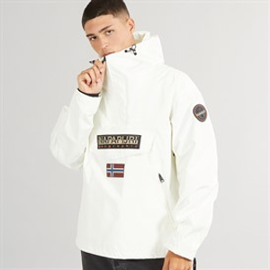Napapijri Mens Rainforest Water Resistant Anorak Jacket White Heron
