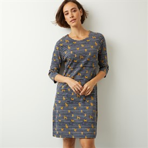 Weird Fish Womens Esme Printed Jersey Dress Ochre