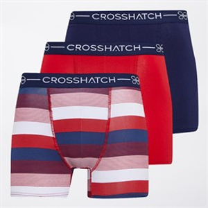 Crosshatch Mens Avocet Three Pack Boxer Shorts Red