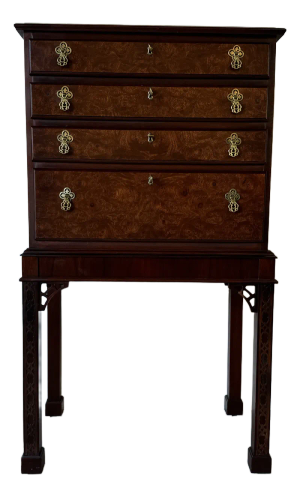 Vintage Hickory Chair Georgian Chippendale Style Chest on Stand
