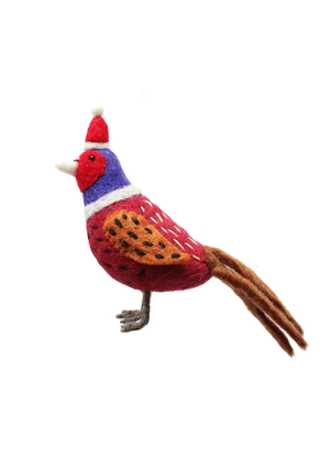 Christmas Pheasant Felt Decoration