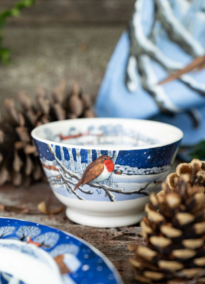 Midnight Robin Small Old Bowl