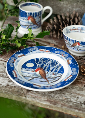 Midnight Robin Medium Dinner Plate, 8.5 Inch