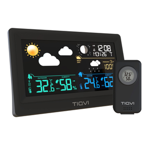 Wetterstation mit Außensensor – Kabellos – 7 Zoll Farbdisplay – Touchscreen – Innen und Außen