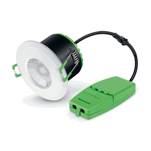 JCC V50 JC1001/WH White Fixed Colour Selectable Dimmable LED Fire Rated Downlight With Twist + Lock Bezel & LevLink Connector IP65 6W 600/650Lm 240V