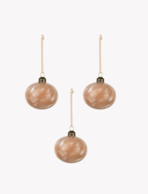 Folly Marbled Baubles Set of 3 Truffle