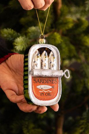 Sardines Glass Christmas Tree Decoration
