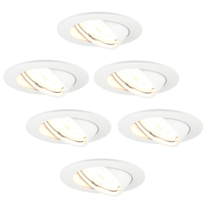 Spot Encastrable LED - Dimmable - Blanc - Amsterdam - 3W - 2700K - Ø82mm - 6 pièces