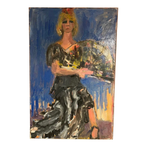 Carmel Ca Mid 20th Century Seated Dancer by Janet Ament De La Roche Early Ca Artist Signed Lg
