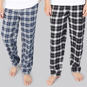Onfire Mens Two Pack Woven Check Pyjama Pants Navy/Grey
