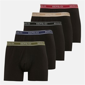 883 Police Mens Yulara Five Pack Boxer Shorts Black