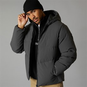 JACK & JONES Mens Brady Hooded Puffer Asphalt