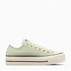 Converse Womens Chuck Taylor All Star Lift Platform Ox Suede Trainers Surplus Mint/Natural Ivory