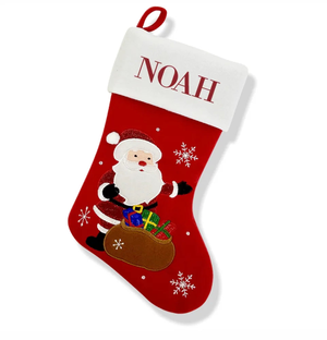 Santa with Sack Red Santa Stocking