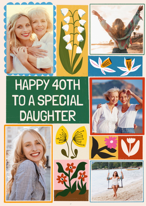 Daughter Photo Upload 40th Birthday Card