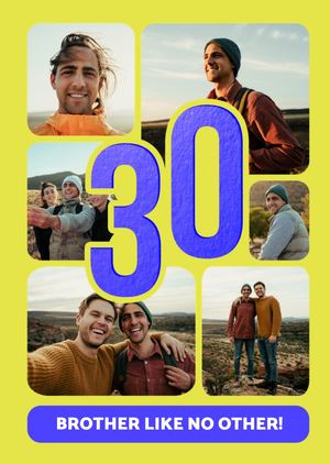 30th Photo Upload Birthday Card