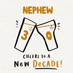 Moonpig Cheers To A New Decade Nephew 30th Birthday Card