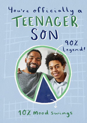 Officially A Teenager Photo Upload Son Birthday Card