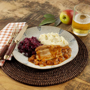 Slow-Cooked Pork Belly in Apple & Somerset Cider Sauce
