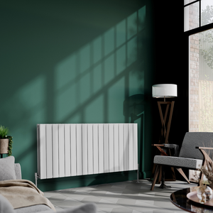 Urban Horizontal Radiator - White - Double Panel (600mm High) 1368mm Wide