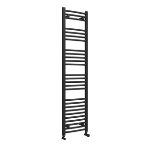 Toreno Heated Towel Rail - Matt Black - 400 x 1600mm - Curved Bars