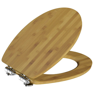 The Bath Co Bamboo Toilet Seat with Top Fixing Soft Close Quick Release Hinge