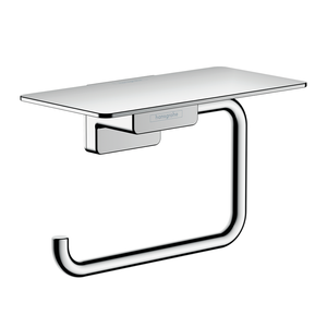 hansgrohe AddStoris Chrome Toilet Roll Holder with Shelf