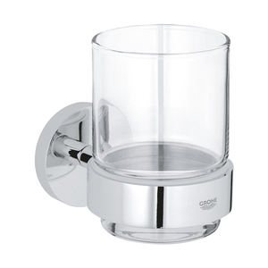 Grohe Start QuickFix Glass Tumbler with Holder - Chrome