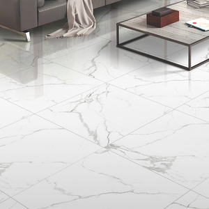 Ornella White Marble Effect Wall &amp; Floor Tiles - 600 x 600mm
