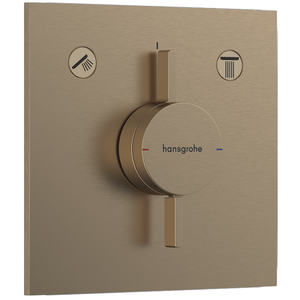hansgrohe DuoTurn E Manual Shower Valve for Concealed Installation for 2 Outlets - Brushed Bronze