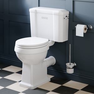 Trafalgar Close Coupled Toilet with Soft Close Seat – Traditional Ceramic WC White