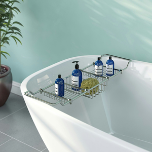 Accents Contemporary Extendable Chrome Bath Caddy