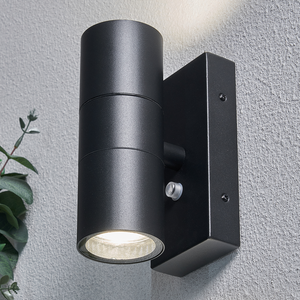 Ellis & Co Black Outdoor Up & Down Wall Light with Photocell
