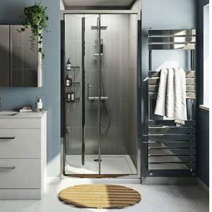 Orchard 900mm Bifold Shower Door – 6mm Toughened Glass, Chrome Finish