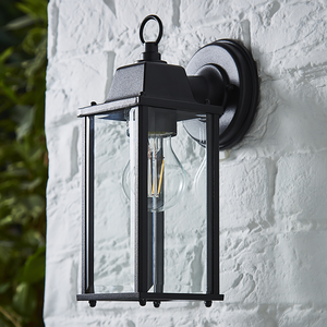 Ellis &amp; Co Black Bevelled Outdoor Wall Lantern