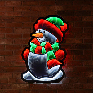 90cm Outdoor Infinity Mirror Christmas Silhouette or Freestanding Snowman