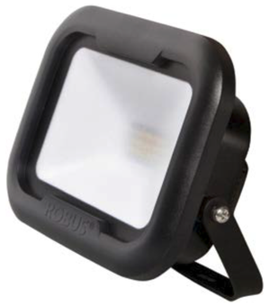 Robus RRE3040-04 Remy Black Polycarbonate LED Floodlight With Glass Lens, Junction Box & Cool White LEDs IP65 30W 2750Lm 240V Height: 170mm - Width: 173mm - Depth: 85mm