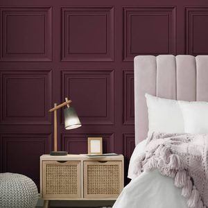 Fine Decor Distinctive Square Panel Mulberry Wallpaper - FD43468
