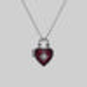 FOREVER YOURS. Red Enamel Heart Locket Necklace - Silver - Silver