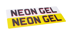 4D Neon Gel Show Number Plate (Domed) - Red
