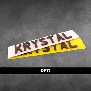 4D Krystal Show Number Plate - Red
