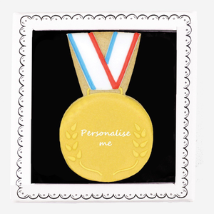Personalised Gold Medal Letterbox Biscuit
