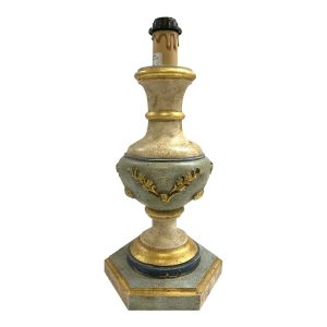 Horchow Vintage Carved Wood Table Lamp Italy