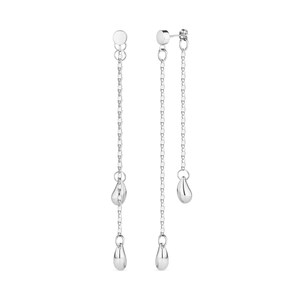 Last Tear Drop Dangle Earrings -Silver (one size)