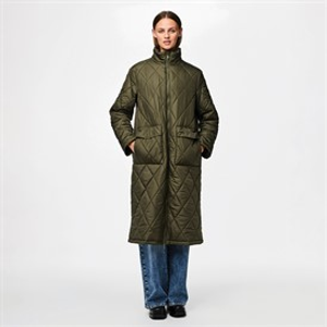Pieces Womens Mailey Quilted Coat Forest Night